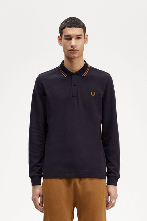 Polo Uomo M3636 con bordini in contrasto Blu caramello Fred Perry- Francavilla Moda